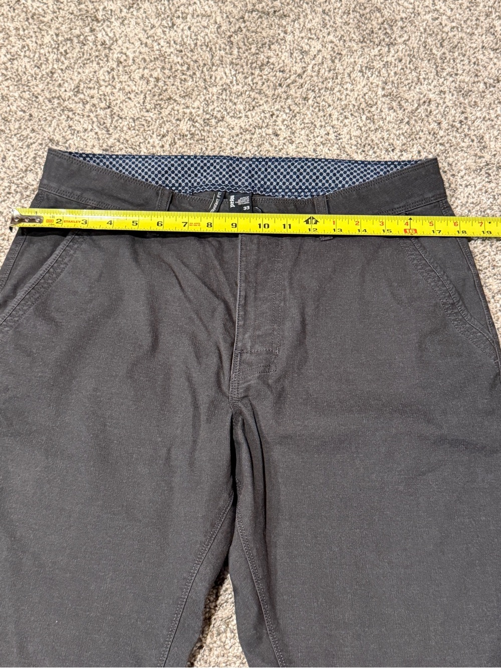 Prana Men's McClee Straight Fit Pants, Size 33x34, Charcoal Gray